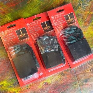 GE Holiday Classics 15-light battery-operated mini set bundle of 3 Vintage